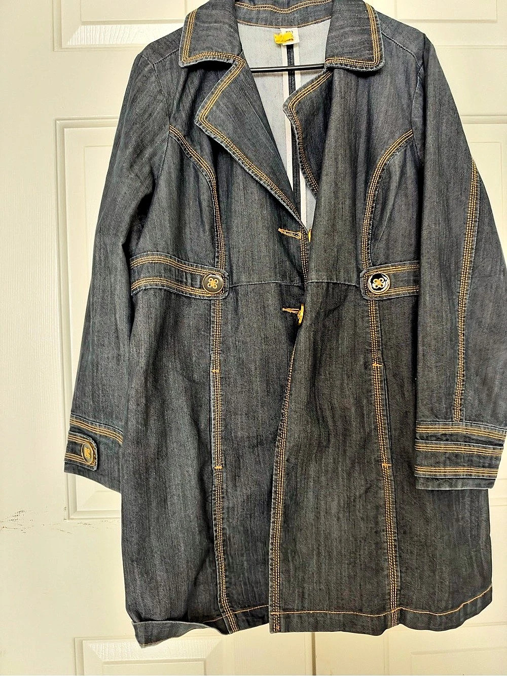 M by Momo Denim Duster Jacket Size 8 Like New